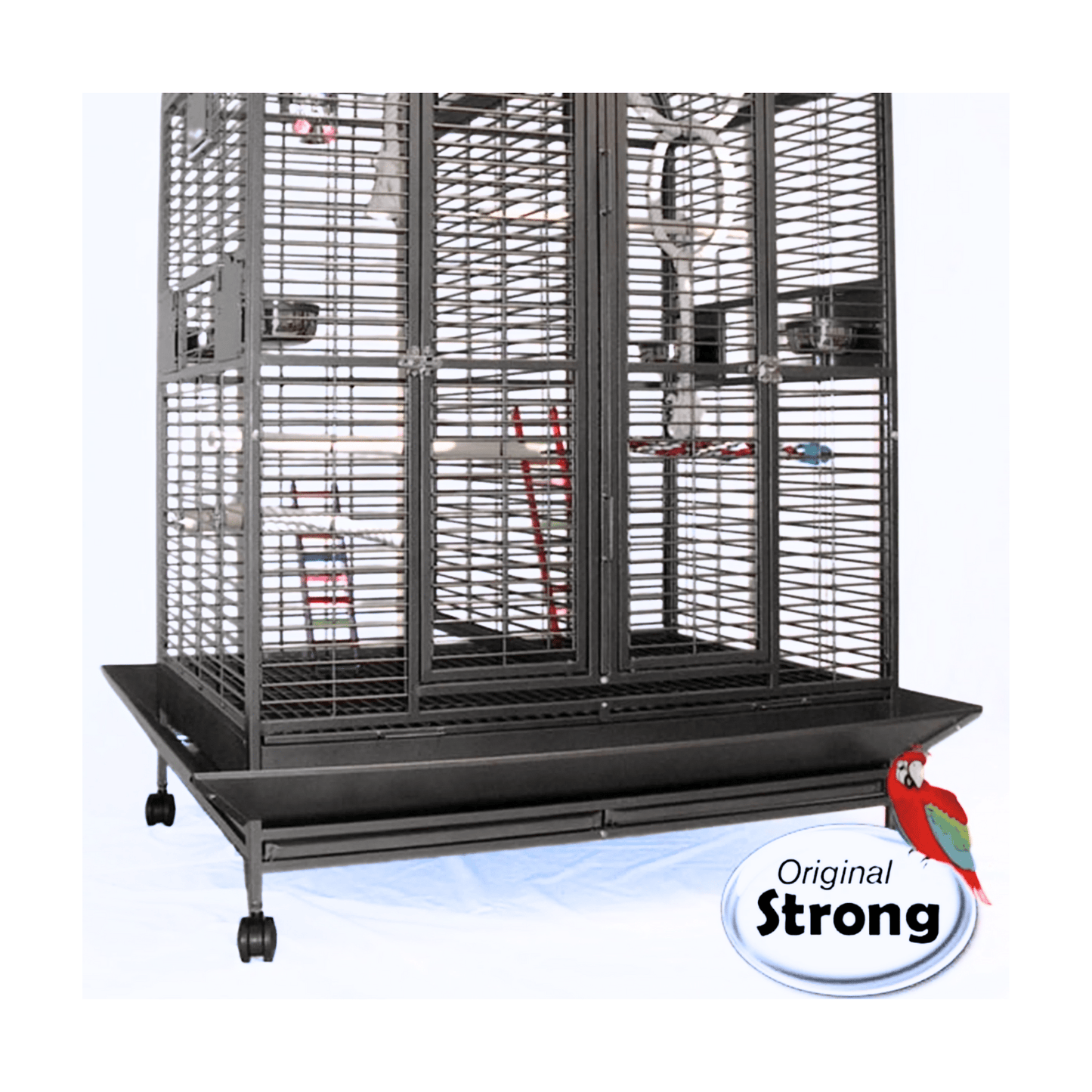 Strong Papegaaienkooi Villa Jolanda, Zilvergrijs - Papegaaishop