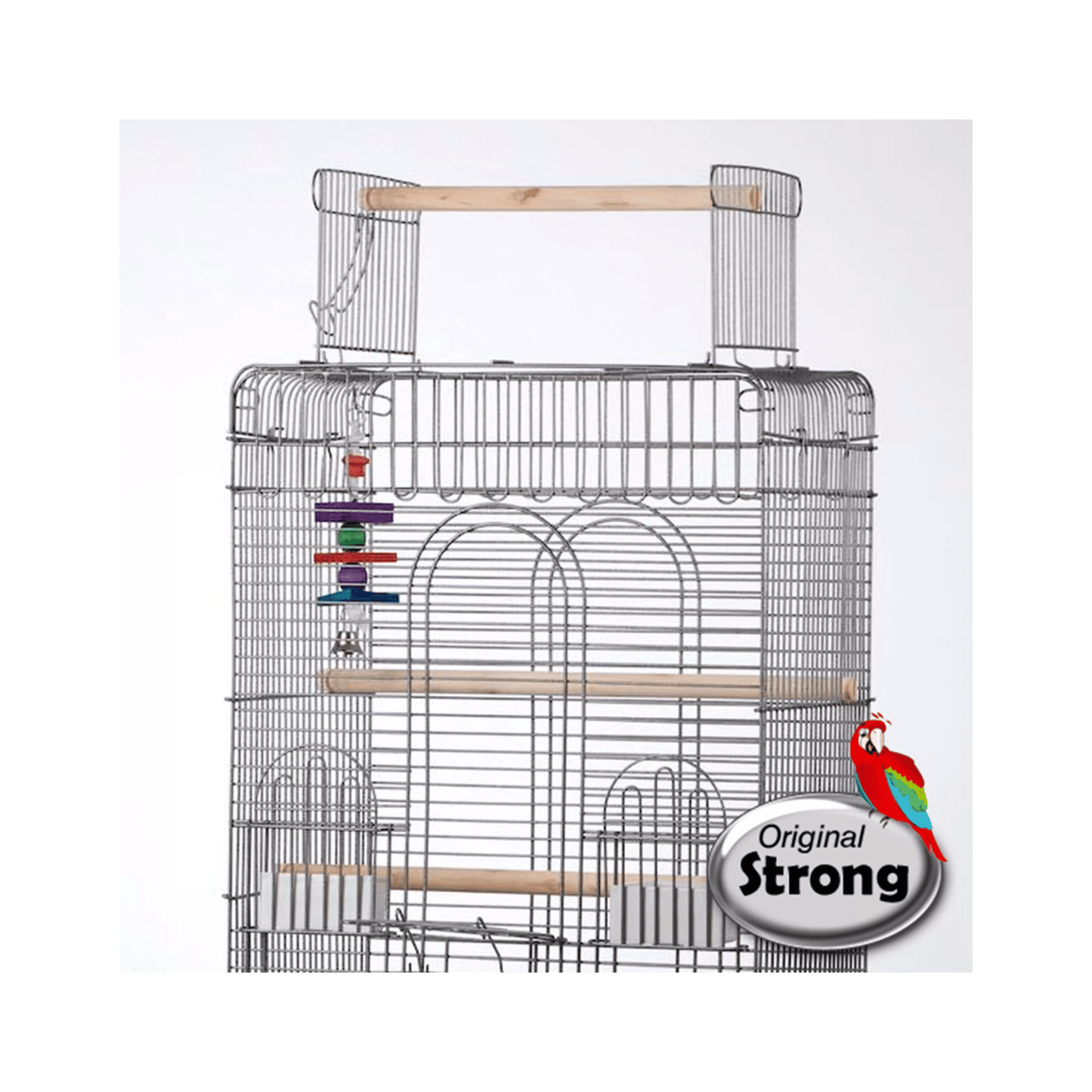 Strong Parkieten- en Kleine Papegaaienkooi Villa Aurelia , Zilvergrijs - Papegaaishop