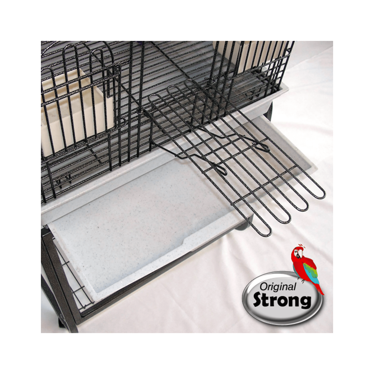 Strong Parkieten- en Kleine Papegaaienkooi Villa Aurelia , Zilvergrijs - Papegaaishop