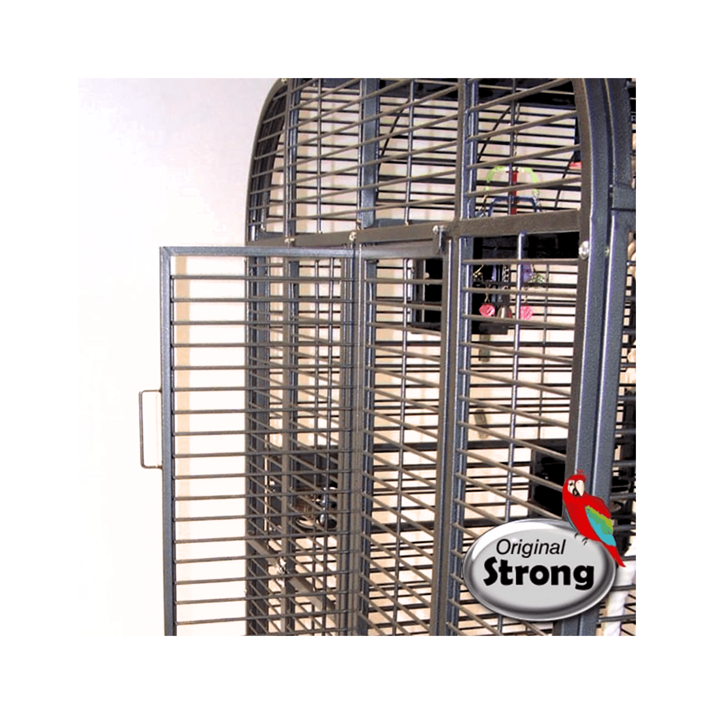 Strong Papegaaienkooi Villa Jolanda, Zilvergrijs - Papegaaishop