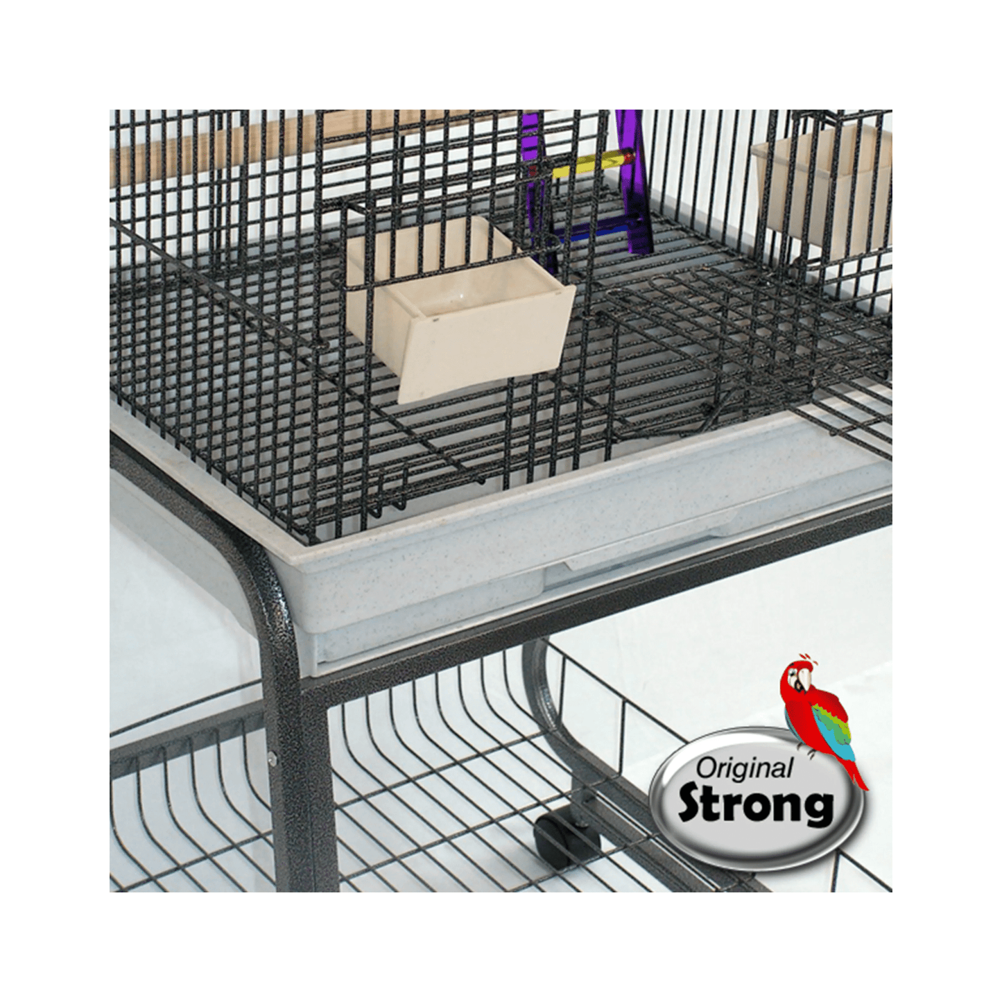 Strong Parkieten- en Kleine Papegaaienkooi Villa Aurelia , Zilvergrijs - Papegaaishop
