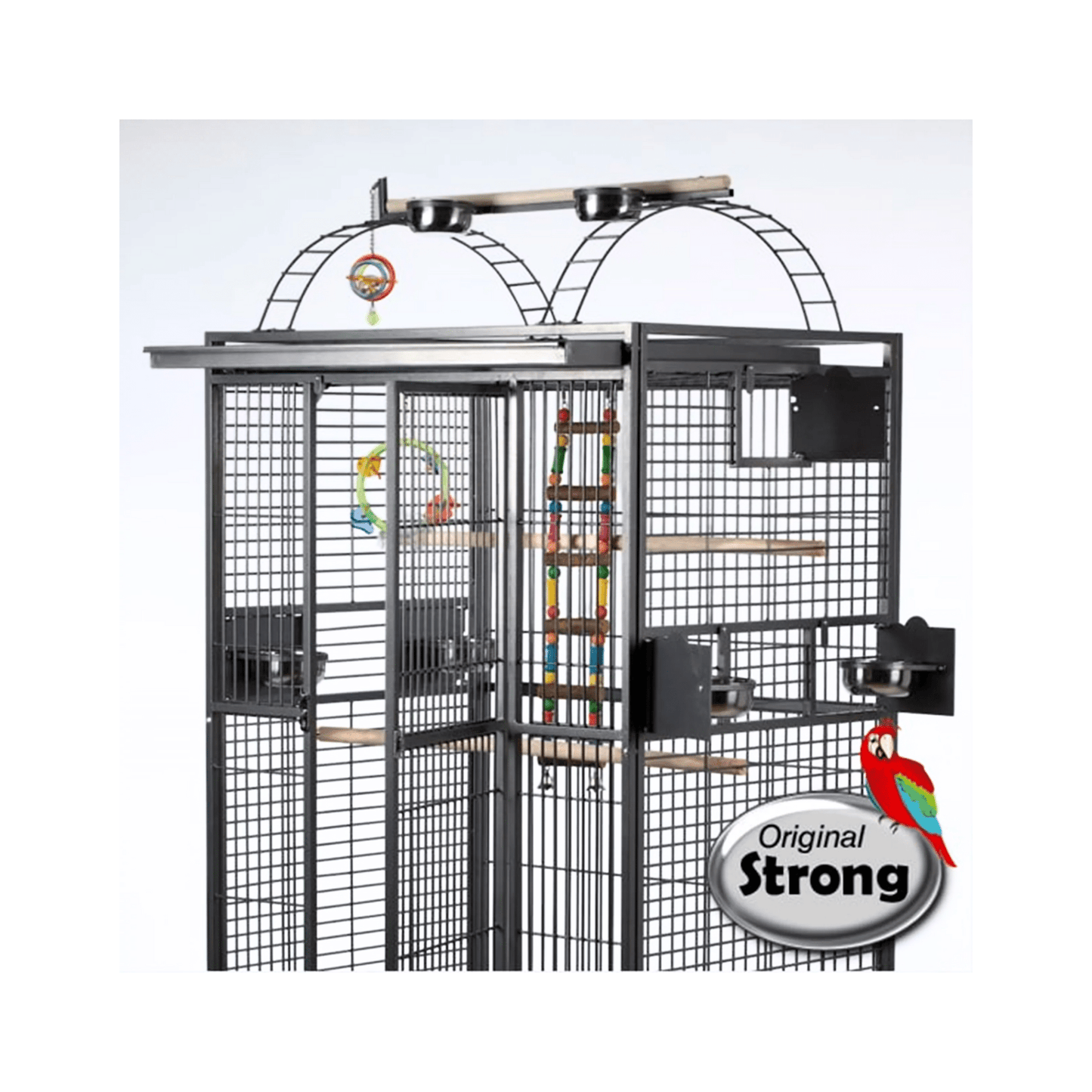 Strong Papegaaienkooi Villa Artemis, Zilvergrijs - Papegaaishop