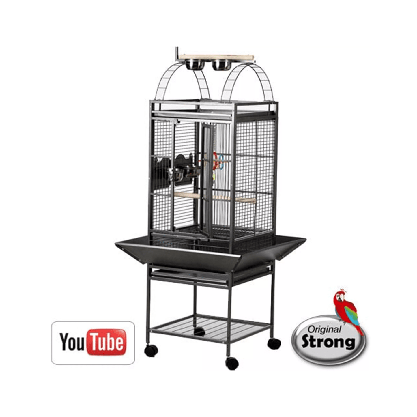 Strong Parkieten- en Kleine Papegaaienkooi Villa Helios, Zilvergrijs - Papegaaishop