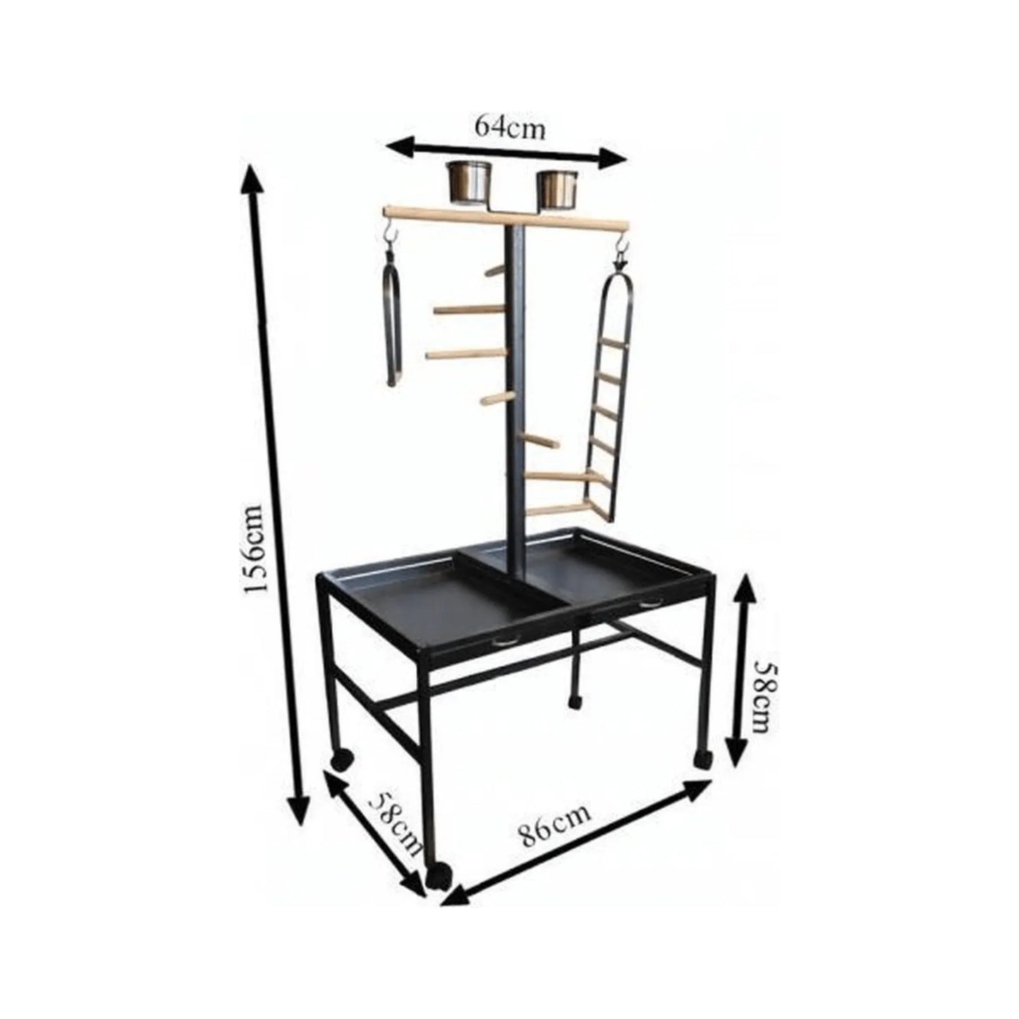Topmast Speelstandaard Play - Zwart - Papegaaishop