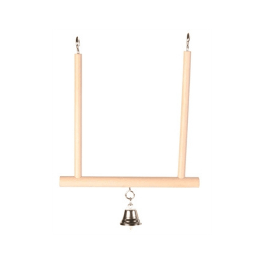 Trixie trapezeschommel met bel hout 12x13 cm 4 st - Papegaaishop