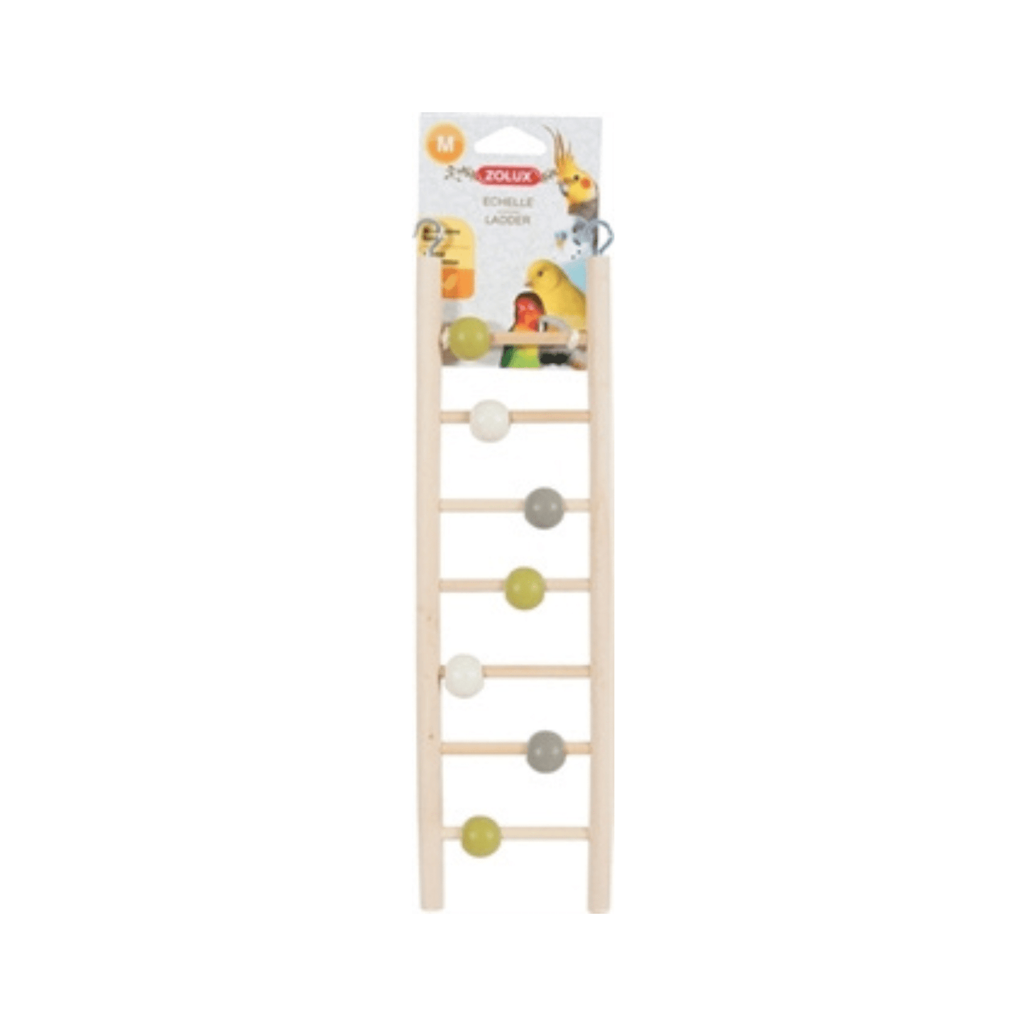 Zolux ladder hout 7 treden met kralen 1x8,5x35 cm - Papegaaishop