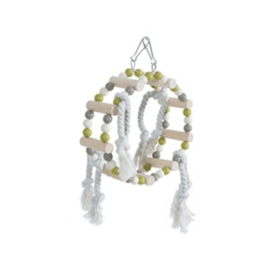 Zolux schommel houten wiel met kralen assorti 18x6x22 cm - Papegaaishop