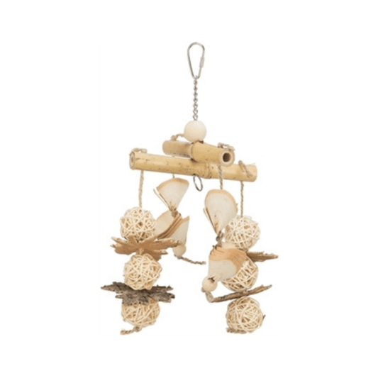 Trixie natuurspeelgoed bamboerotanhout 31 cm - Papegaaishop