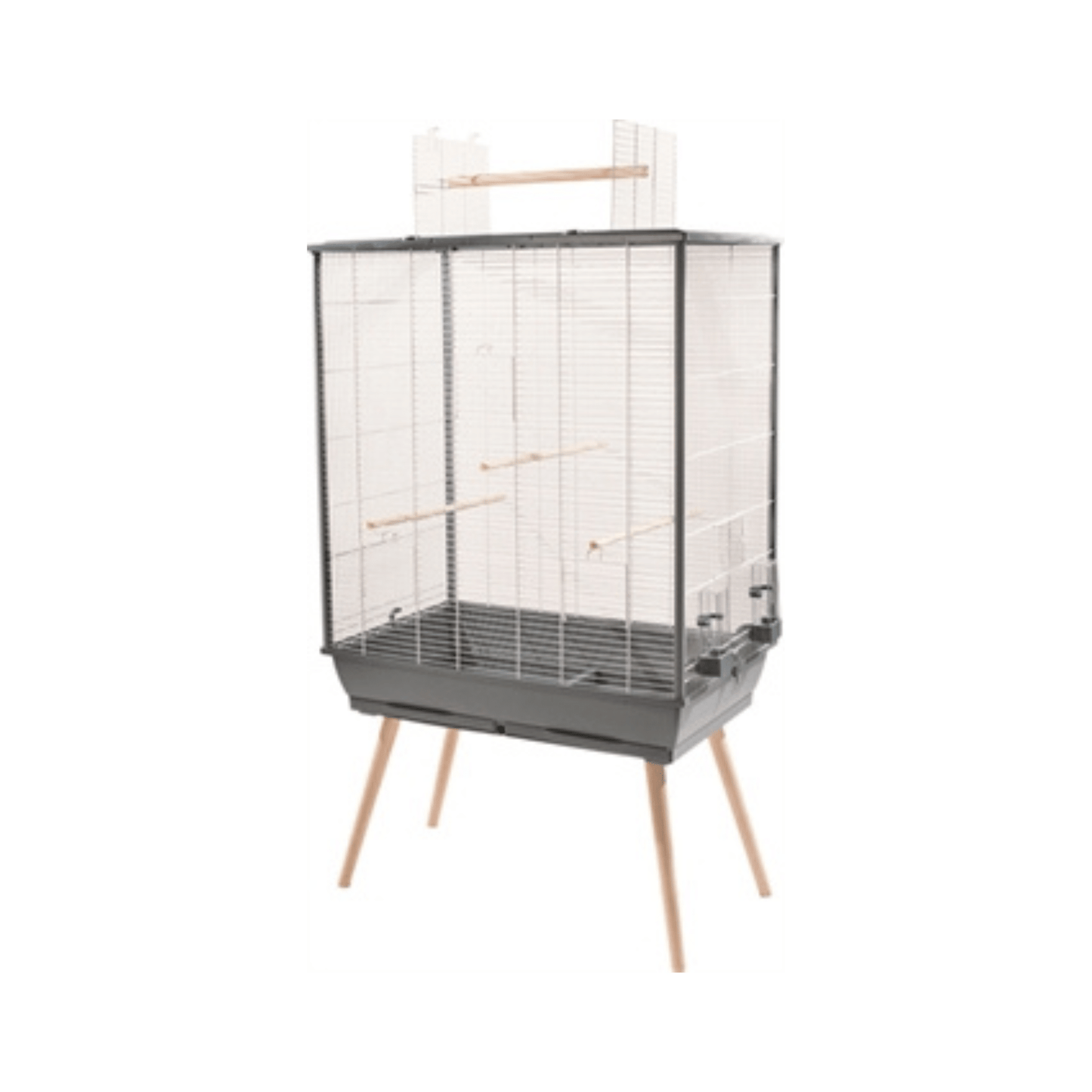 Zolux vogelkooi neo jili xl grijs 81x48x132cm - Papegaaishop