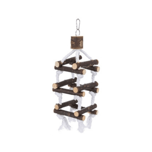 Trixie touwladder toren schorshout 34 cm 3 st - Papegaaishop