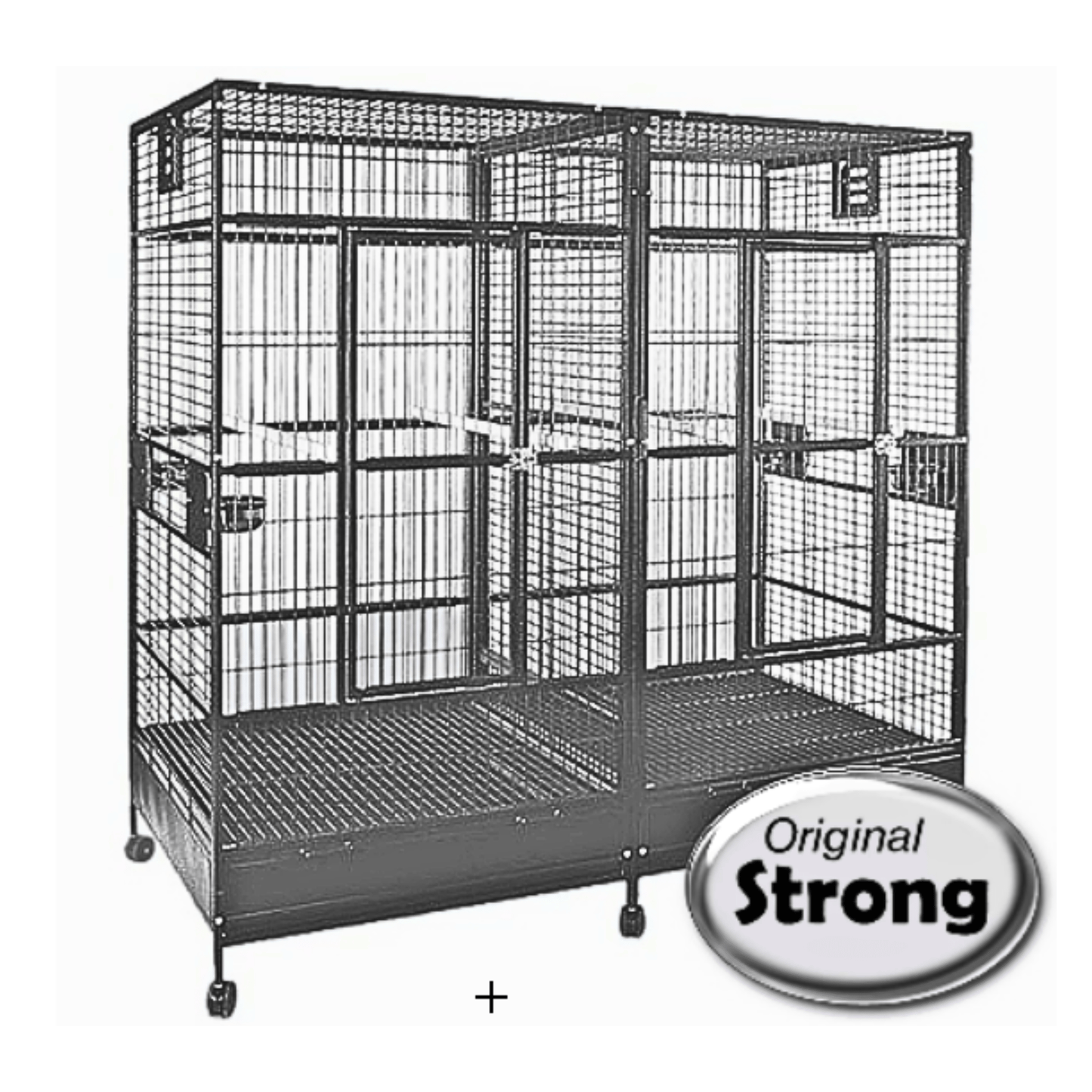 Strong Papegaaikooi met Tussenwand Villa Amalia, Zilverwit - Papegaaishop