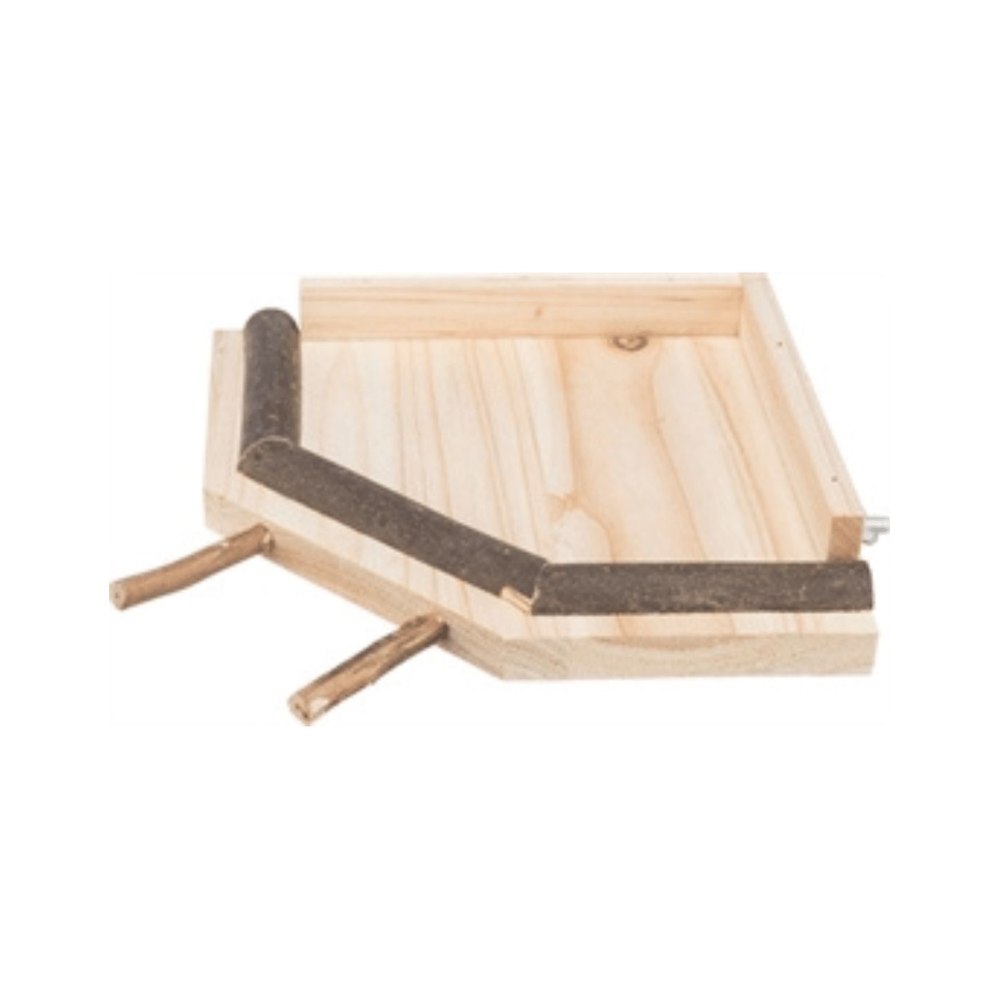 Trixie landingsplaats met zitstokken hout naturel 19x19 cm - Papegaaishop
