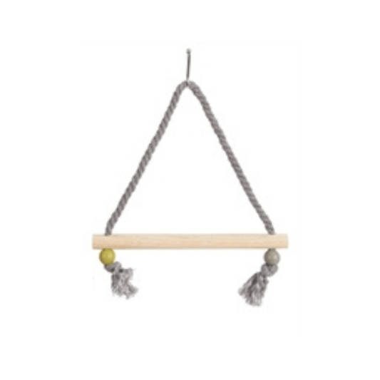 Zolux schommel hout met touw assorti 22x1,5x27 cm - Papegaaishop