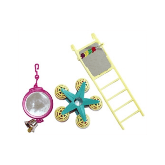Happy pet bird toy mp spiegel ladder carousel 20x9x4 cm - Papegaaishop
