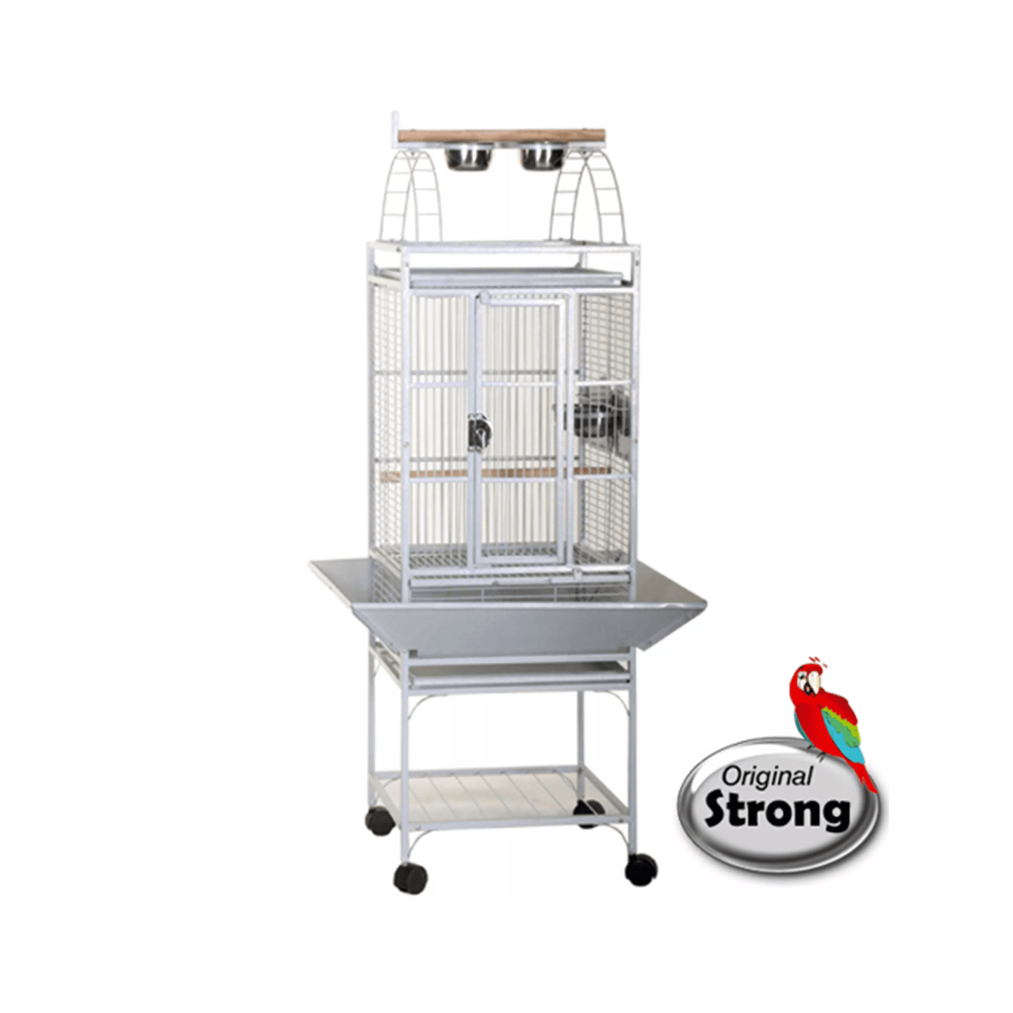 Strong Parkieten- en Kleine Papegaaienkooi Villa Helios, Zilverwit - Papegaaishop
