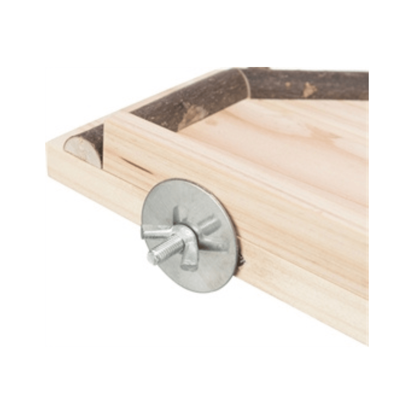 Trixie landingsplaats met zitstokken hout naturel 19x19 cm - Papegaaishop