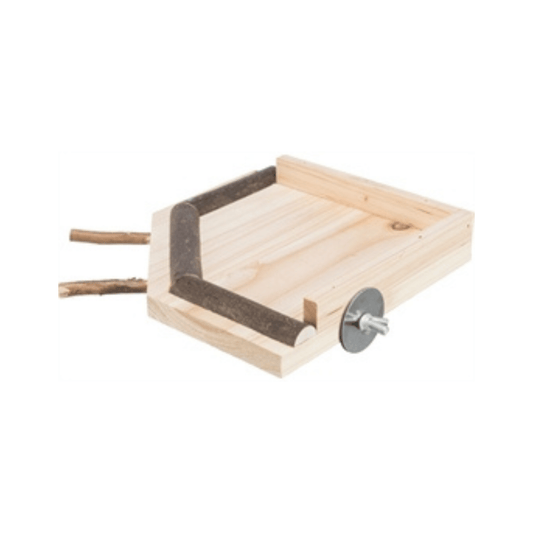 Trixie landingsplaats met zitstokken hout naturel 19x19 cm - Papegaaishop