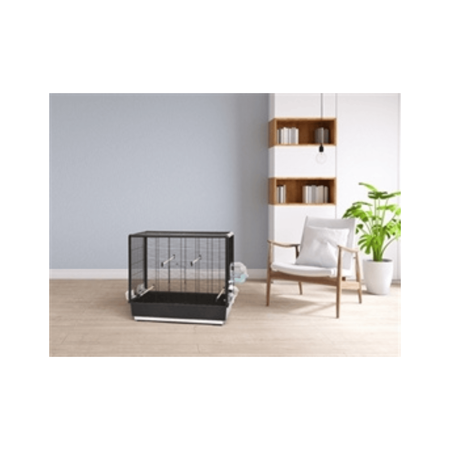 Savic vogelkooi primo knock down zwart - 80x50x70 cm - Papegaaishop