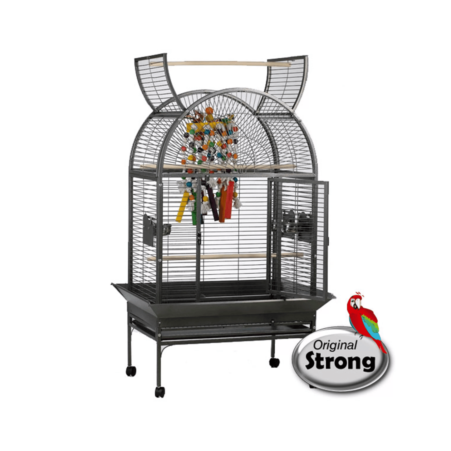 Strong Papegaaienkooi Villa Isa, Zilvergrijs - Papegaaishop