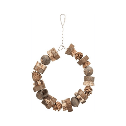 Trixie ringschommel hout dennenappels naturel 18x18 cm - Papegaaishop