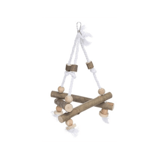 Trixie schommel aan touw schorshout 27x27x27 cm - Papegaaishop