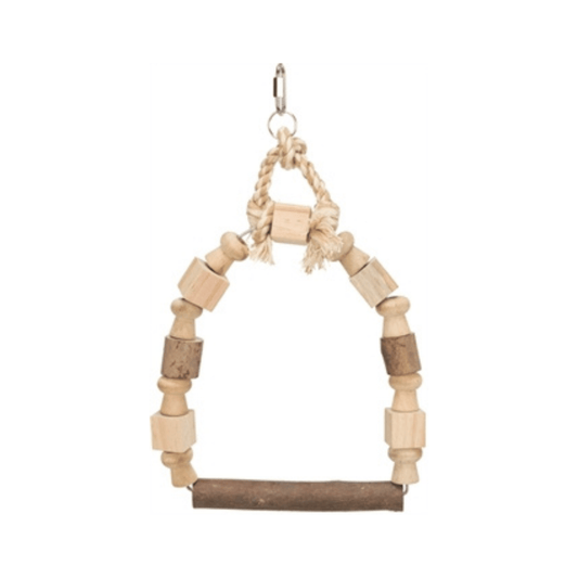 Trixie boogschommel met bonte blokjes hout 20x29 cm 3 st - Papegaaishop