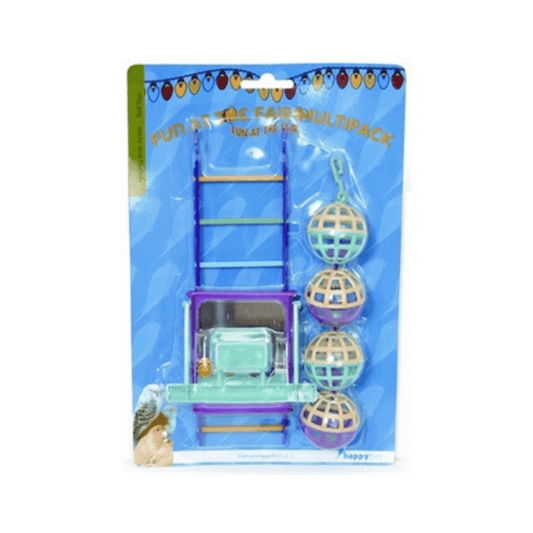 Happy pet bird toy mp bal ladder perch 22x10x4 cm - Papegaaishop