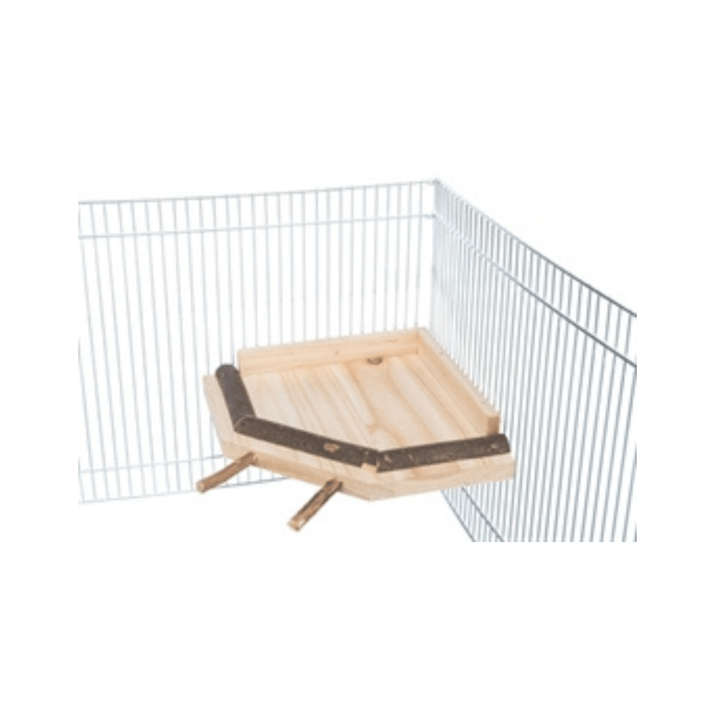 Trixie landingsplaats met zitstokken hout naturel 19x19 cm - Papegaaishop