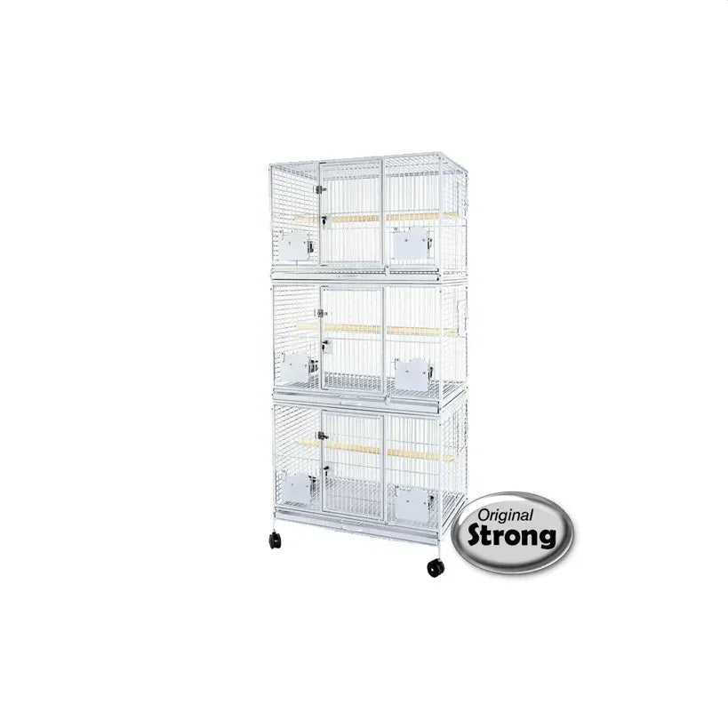 Strong papegaaienkooi flight cage Triple - wit - Papegaaishop