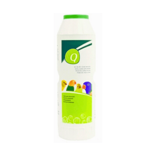 Q schelpenzand bus 2 kg bird shell grit with anise for digestion, hygiene, and calcium support
