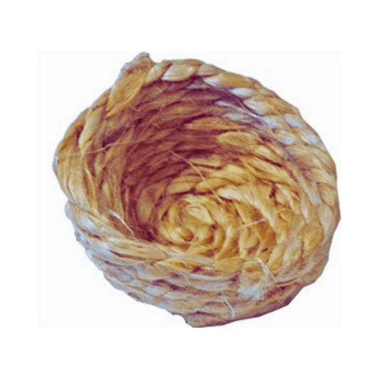 Touwnestje sisal 11x11x5 cm natural rope bird nest providing a safe cozy nesting spot for small birds.