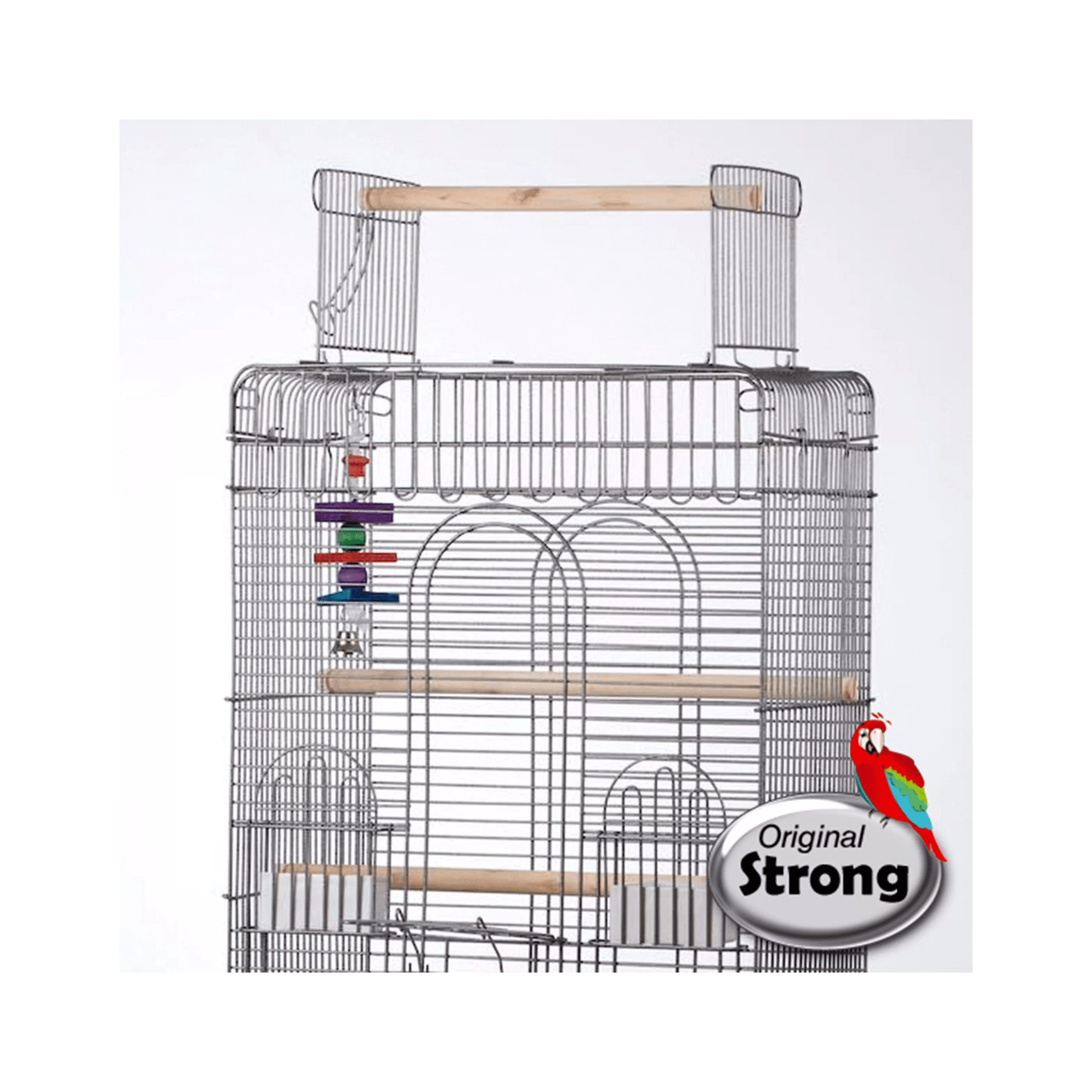 Strong Parkieten- en Kleine Papegaaienkooi Villa Aurelia , Zilvergrijs - Papegaaishop