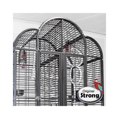 Strong Papegaaienkooi Villa Jolanda, Zilvergrijs - Papegaaishop