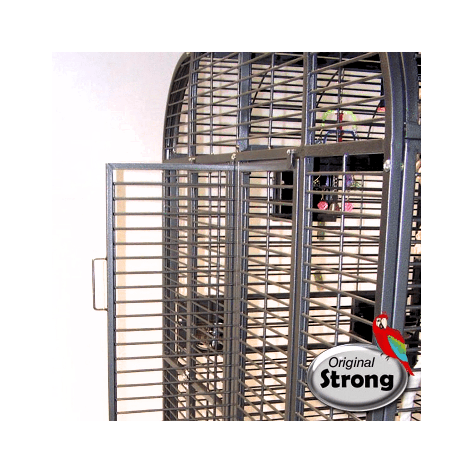 Strong Papegaaienkooi Villa Jolanda, Zilvergrijs - Papegaaishop