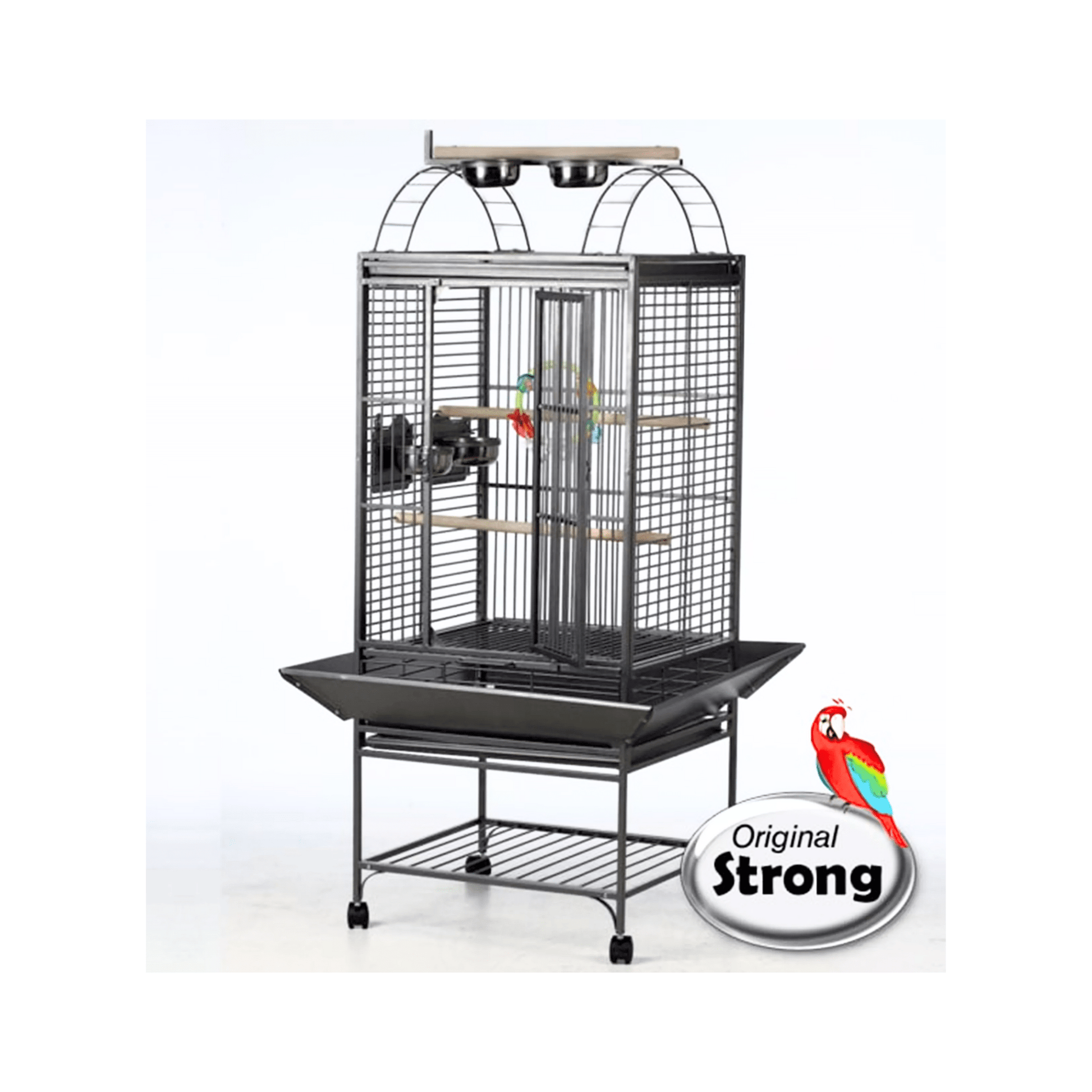 Strong Parkieten- en Kleine Papegaaienkooi Villa Sara, Zilvergrijs - Papegaaishop
