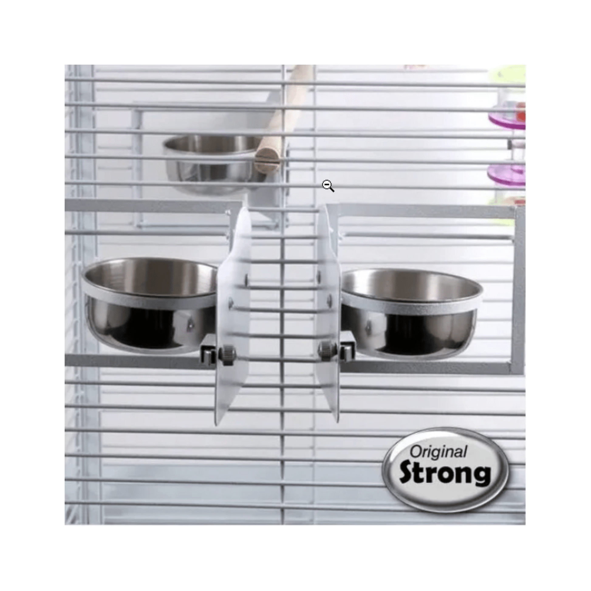 Strong Papegaaikooi met Tussenwand Villa Amalia, Zilverwit - Papegaaishop