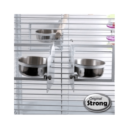 Strong Papegaaikooi met Tussenwand Villa Amalia, Zilverwit - Papegaaishop