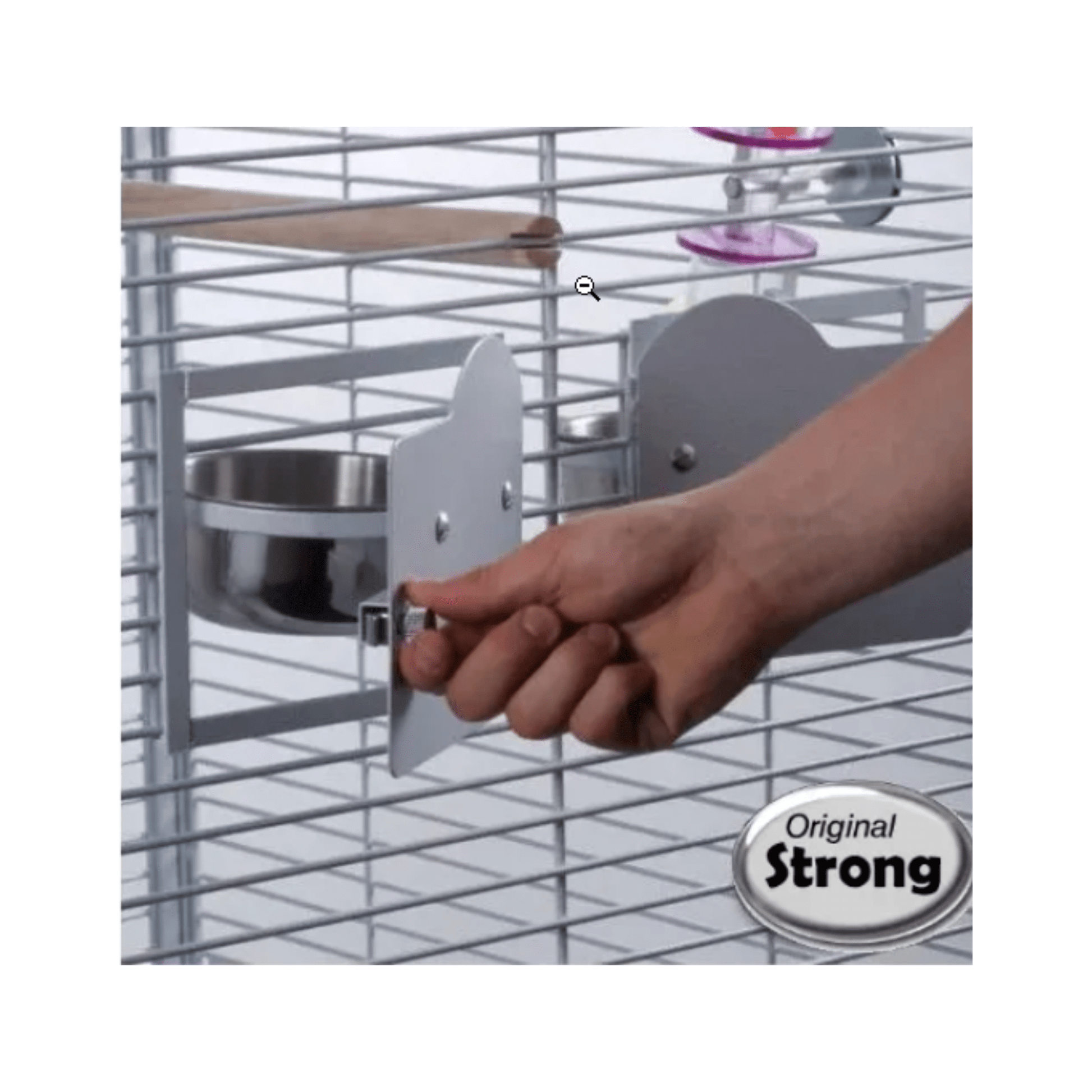 Strong Papegaaikooi met Tussenwand Villa Amalia, Zilverwit - Papegaaishop