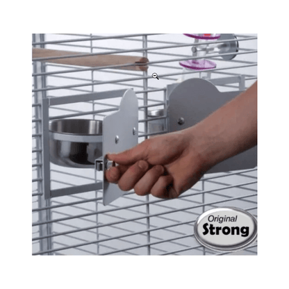 Strong Papegaaikooi met Tussenwand Villa Amalia, Zilverwit - Papegaaishop