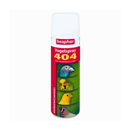 Beaphar 404 vogelspray 500 ml for effective lice and mite control in cage and aviary birds.