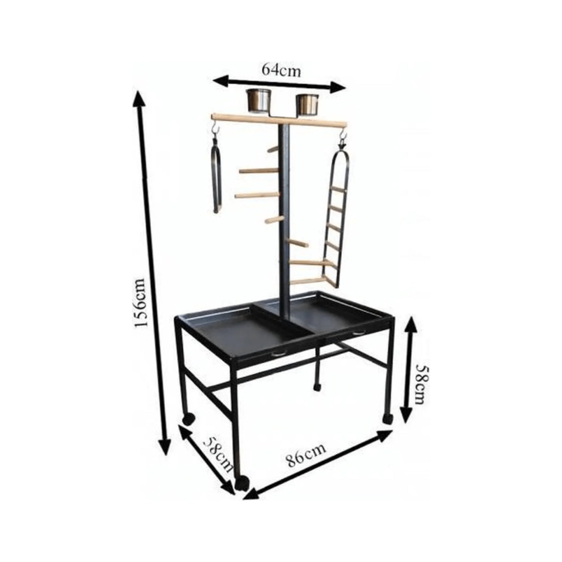 Topmast Speelstandaard Play - Zwart - Papegaaishop
