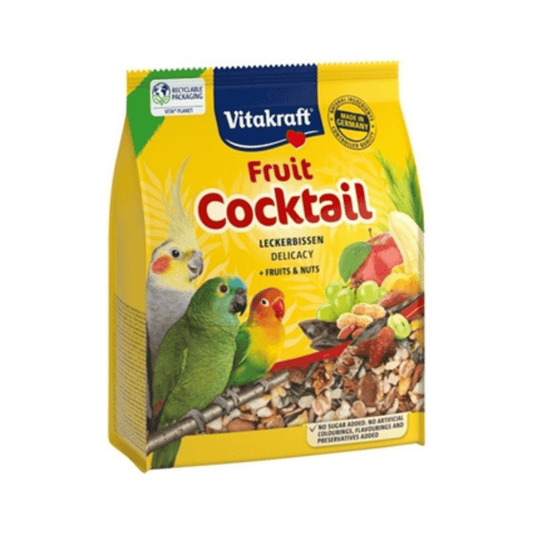Vitakraft parkiet agapornis fruit cocktail delicacy fruits nuts 250 gr - Papegaaishop