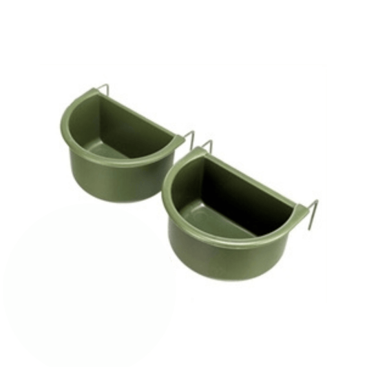 Trixie set hangbakjes met draadhouder kunststof assorti 75 ml 85 ml 4 st green plastic bird cage feed or water bowls with hooks