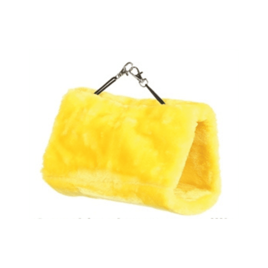Happy pet vogelspeelgoed cozzzy hut assorti large 25x13x22 cm soft plush yellow bird resting hut.