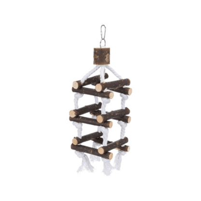 Trixie touwladder toren schorshout 34 cm 3 st - Papegaaishop