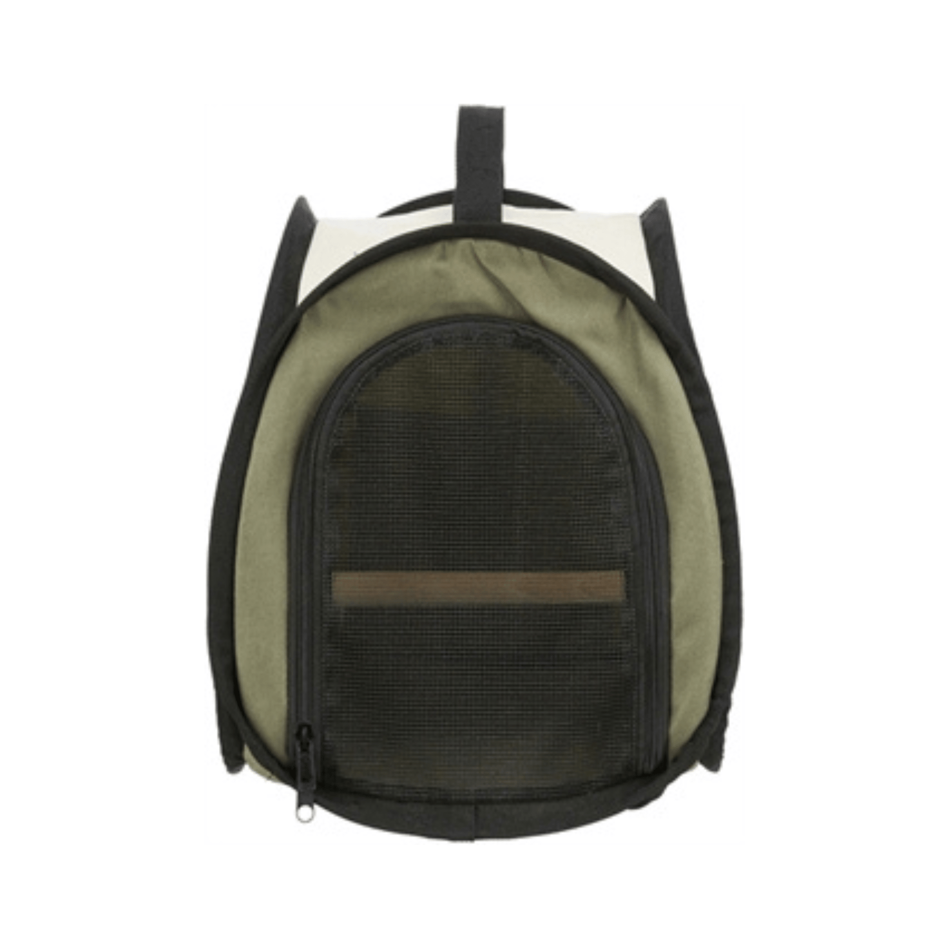 Trixie vervoerstas vogel groen 27x32x27 cm green bird carrier bag with wooden perch and ventilation mesh front panel.