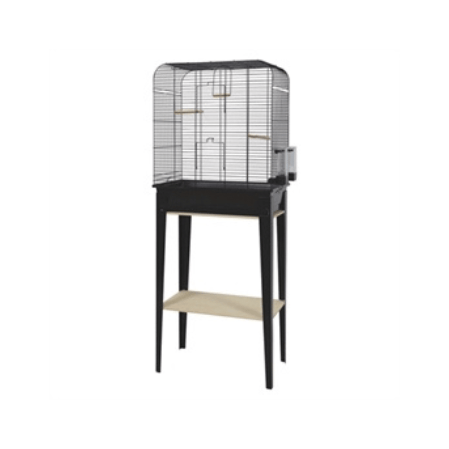 Zolux vogelkooi chic loft met meubel zwart 134x53,5x33,5 cm - Papegaaishop