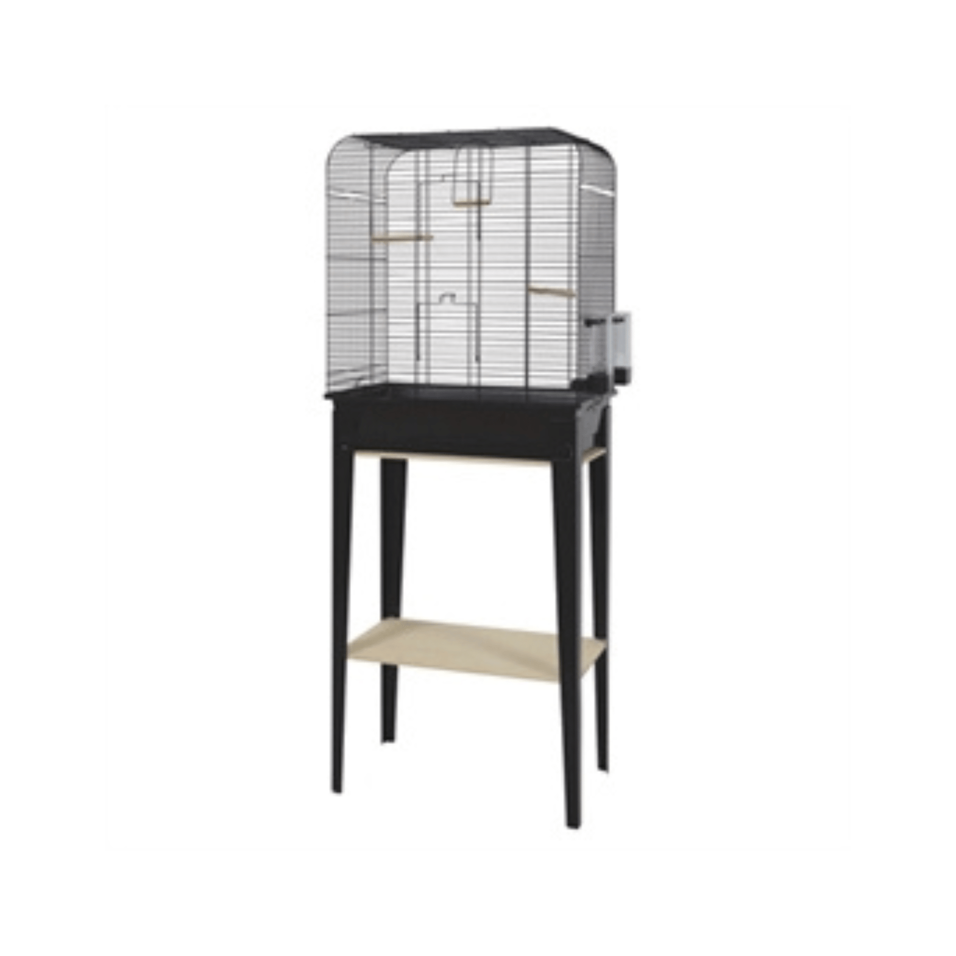Zolux vogelkooi chic loft met meubel zwart 134x53,5x33,5 cm - Papegaaishop