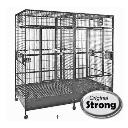 Strong Papegaaikooi met Tussenwand Villa Amalia, Zilverwit - Papegaaishop
