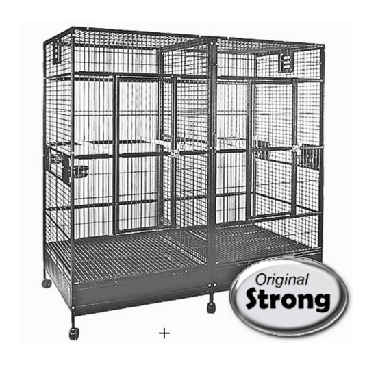 Strong Papegaaikooi met Tussenwand Villa Amalia, Zilverwit - Papegaaishop
